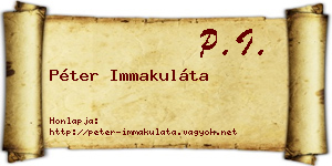 Péter Immakuláta névjegykártya
